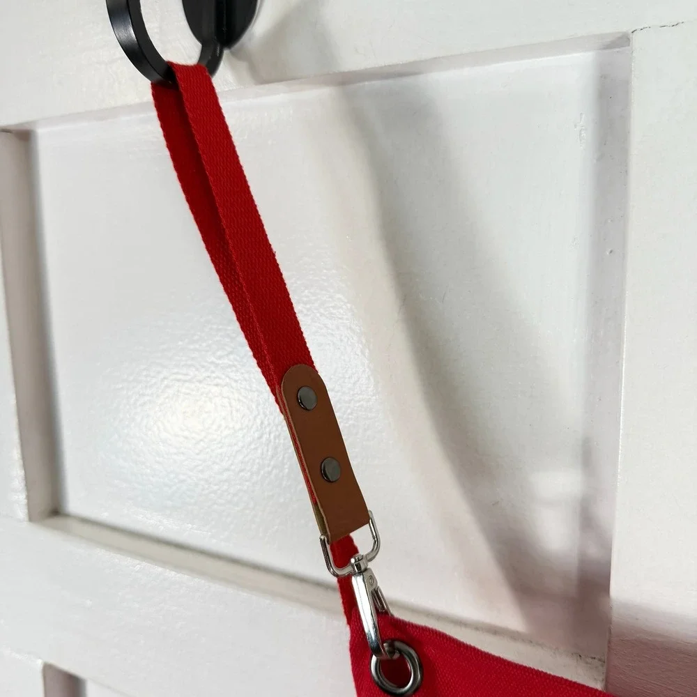 Makers Mark Red Canvas Bib Apron with Pockets and Cross Back‎ Straps